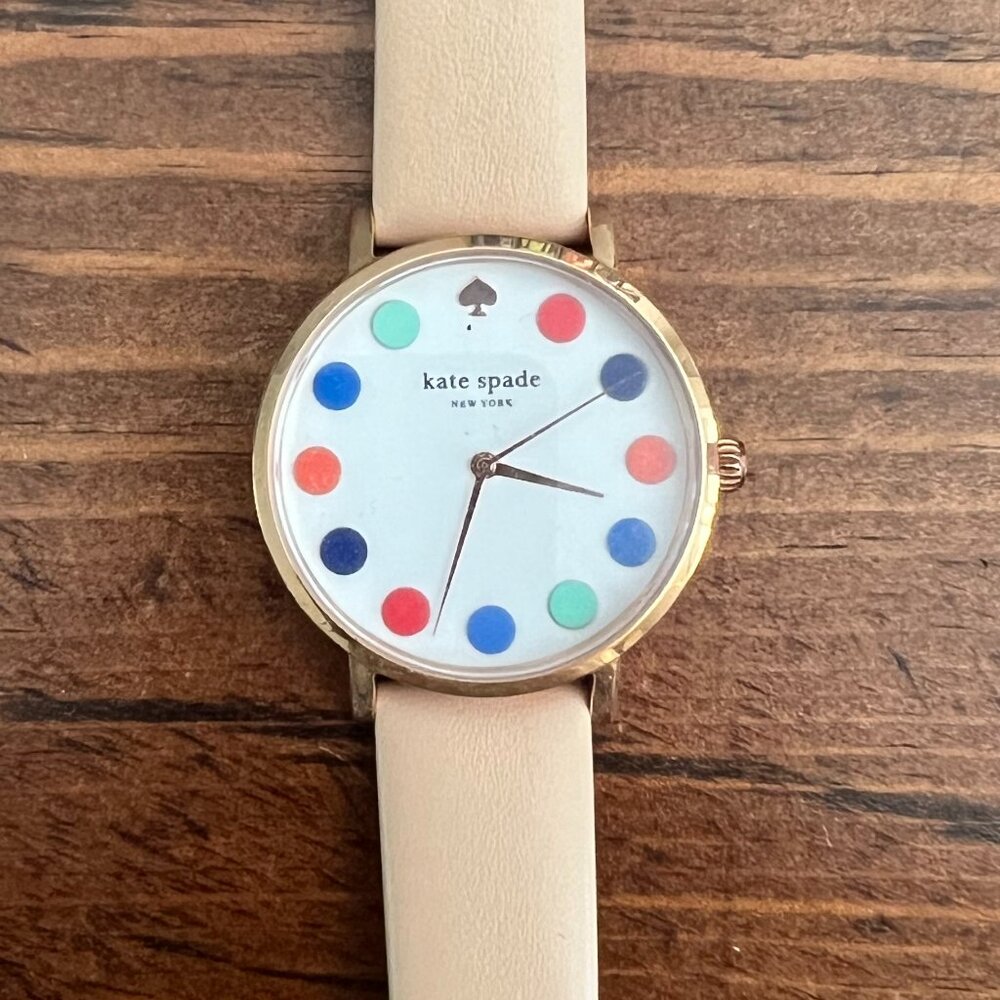 kate spade - Metro Vachetta 0735 Women's Beige Leather Analog Quartz